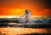 Купание на закате  стихи